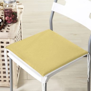 Hardal Renkli Dekoratif Kare Sandalye Minderi 40x40cm Fermuarlı - f955