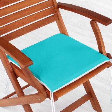 Turkuaz Renkli Dekoratif Kare Sandalye Minderi 40x40cm Fermuarlı - f957