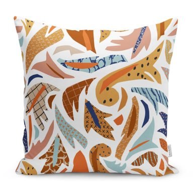 Renkli Geometrik Çizgili Dijital Baskılı Yastık Kırlent Kılıfı