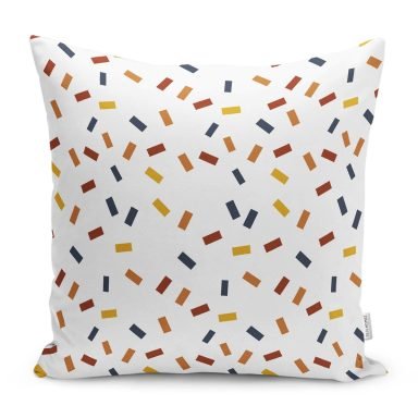 Renkli Minimal Dikdörtgen Çizimli Yastık Kırlent Kılıfı