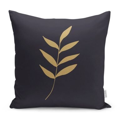 Koyu Lacivert Zeminli Dijital Baskılı Modern Yastık Kırlent Kılıfı