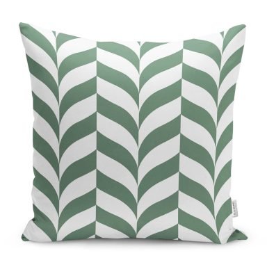 Yeşil Ebru Tasarımlı Dijital Baskılı Yastık Kırlent Kılıfı