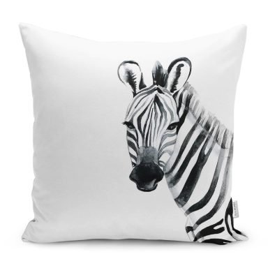 Zebra Özel Tasarım Dijital Baskılı Yastık Kırlent Kılıfı
