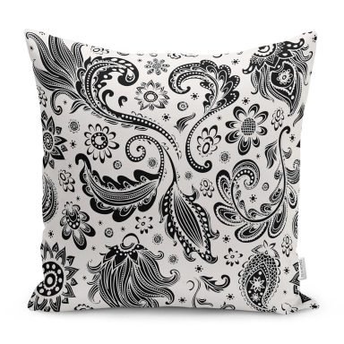 Siyah Beyaz Sanatsal Çizimli Özel Tasarım Yastık Kırlent Kılıfı