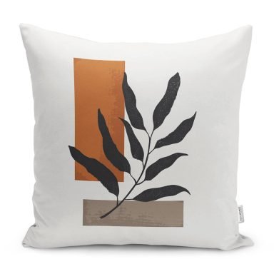 Özel Tasarım Tropik Yaprak Çizimli Yastık Kırlent Kılıfı