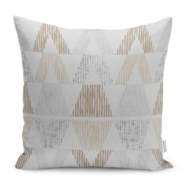 Geometrik Üçgen Tasarımlı Dekoratif Yastık Kırlent Kılıfı