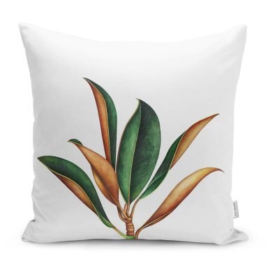 3D Tropik Yaprak Tasarımlı Modern Yastık Kırlent Kılıfı