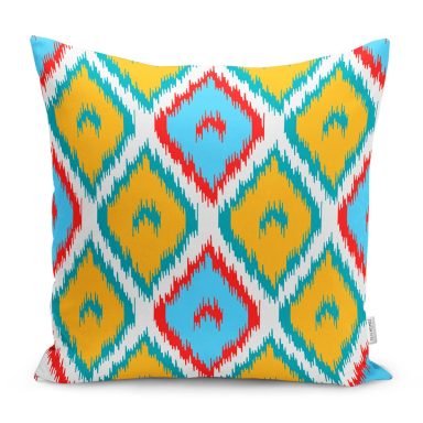 Renkli Geometrik Motifli Özel Tasarım Yastık Kırlent Kılıfı