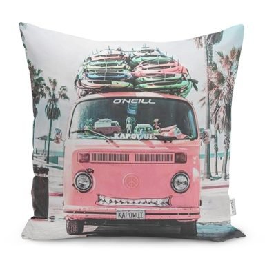 Retro Otantik Araba Tasarımlı Modern Yastık Kırlent Kılıfı