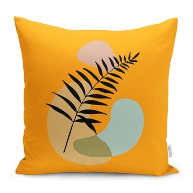 Hardal Zemin Soyut Tasarımlı Dekoratif Yastık Kırlent Kılıfı