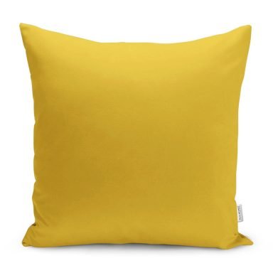 Sarı Hardal Düz Renkli Dijital Baskılı Yastık Kırlent Kılıfı