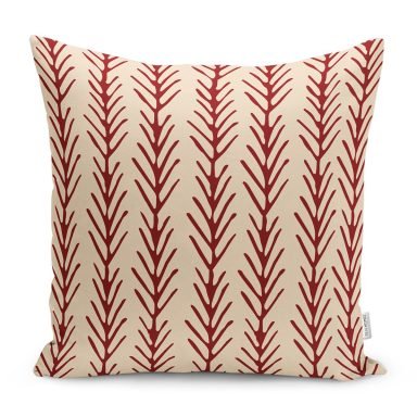 Krem Kahve Ebru Sanatı Dijital Baskılı Modern Yastık Kırlent Kılıfı