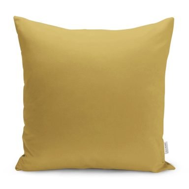 Hardal Düz Renkli Dijital Baskılı Modern Yastık Kırlent Kılıfı