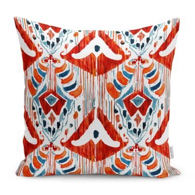 Kırmızı Renkli Damask Tasarımlı Modern Yastık Kırlent Kılıfı