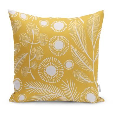 Sarı Renkli Dekoratif Dekoratif Yastık Kırlent Kılıfı