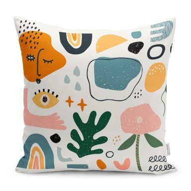 Soyut Çizimli Onedraw Temalı Dekoratif Yastık Kırlent Kılıfı