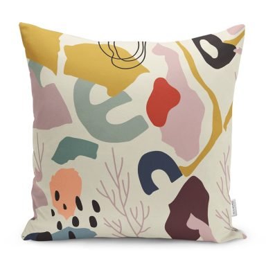 Soyut Çizimli Onedraw Temalı Dekoratif Yastık Kırlent Kılıfı