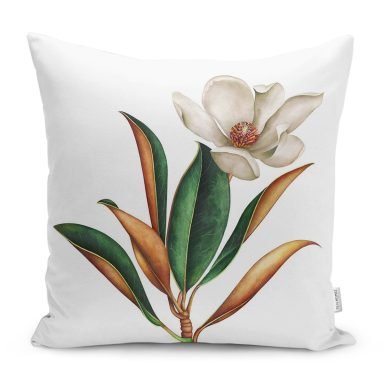 3D Tropik Yaprak Gül Motifli Dekoratif Yastık Kırlent Kılıfı