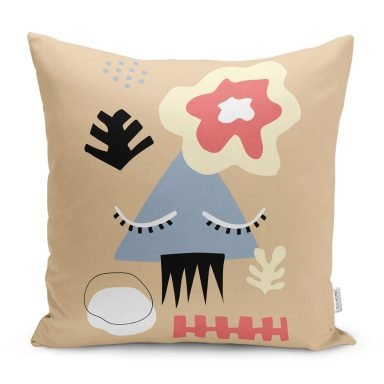 Soyut Tasarımlı Dijital Baskılı Dekoratif Yastık Kırlent Kılıfı