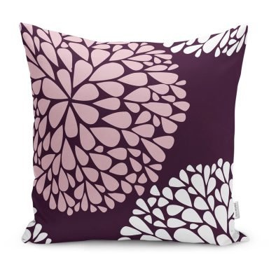 Mürdüm Zemin Damla Tasarımlı Dijital Baskılı Modern Kırlent Kılıfı