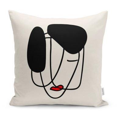 Oneline Silüet Tasarımlı Özel Motifli Modern Yastık Kırlent Kılıfı