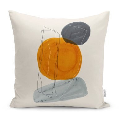 Soyut Sanatsal Tasarımlı Dekoratif Yastık Kırlent Kılıfı