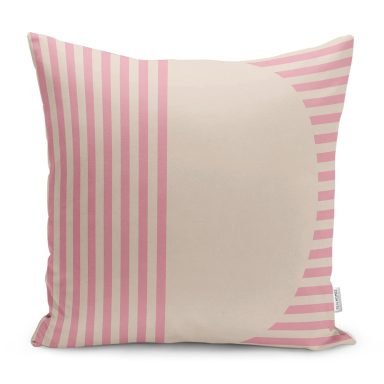 Pembe Çizgili Özel Tasarım Dekoratif Yastık Kırlent Kılıfı