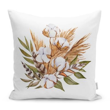 Sonbahar Temalı Kurumuş Yaprak Tasarımlı Modern Yastık Kırlent Kılıfı