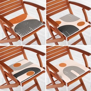 4'lü Minimalist Tasarımlı Modern Fermuarlı Sandalye Minderi Seti