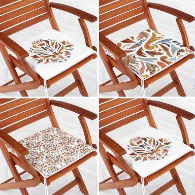 4'lü Minimal Tasarımlı Modern Fermuarlı Sandalye Minderi Seti