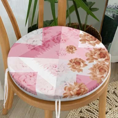 Summer Özel Seri Dijital Baskılı Modern Yuvarlak Fermuarlı Sandalye Minderi