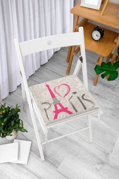 Flamingo Desenli Dijital Baskılı Yuvarlak Fermuarlı Sandalye Minderi
