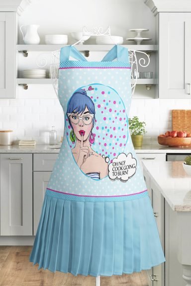 Realhomes Popart Desenli Mutfak Önlüğü - Özel Tasarım Fashion Girl Motifli Askılı Bulaşık Aşçı Leke Tutmaz Dijital Baskılı Önlük