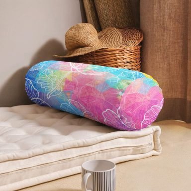 Renkli Butterfly Özel Tasarım Dijital Baskılı Modern İç Dolgulu Fermuarlı Çok Amaçlı Silindir Yastık Kırlent