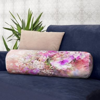 3 Boyutlu Dijital Baskılı Modern İç Dolgulu Yumuşak Silindir Form Yastık Kırlent