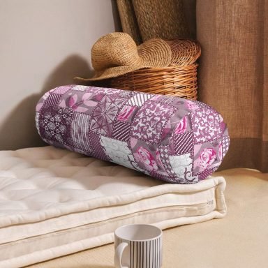 Patchwork Desen Dijital Baskılı Modern İç Dolgulu Fermuarlı Çok Amaçlı Silindir Yastık Kırlent