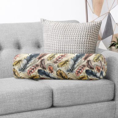 Modern Sanat Tasarımlı Dijital Baskılı İç Dolgulu Fermuarlı Çok Amaçlı Silindir Yastık Kırlent