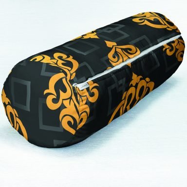 Abstrac Temalı Gold Detaylı Özel Tasarım İç Dolgulu Yumuşak Silindir Form Yastık Kırlent