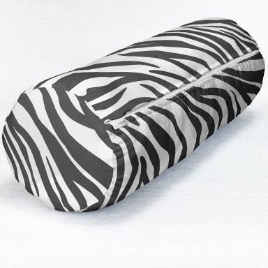 Soft Siyah Beyaz Zebra Motifli Dijital Baskılı İç Dolgulu Fermuarlı Çok Amaçlı Silindir Yastık Kırlent