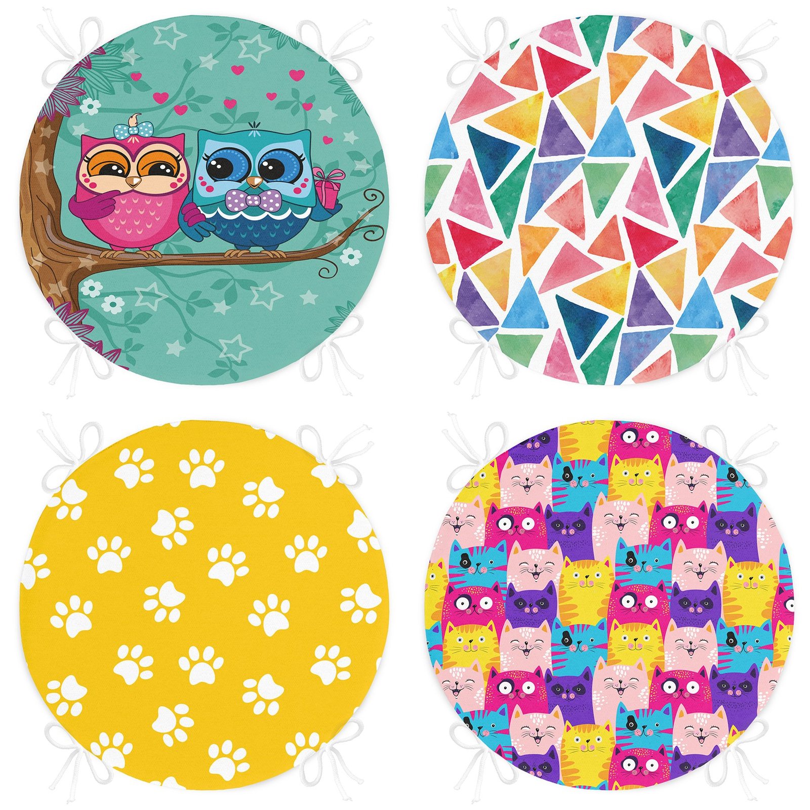 RealHomes Yuvarlak Fermuarlı Sandalye Minderi